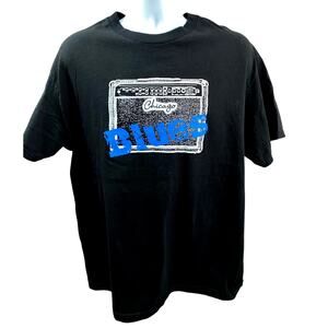 Vintage T Shirt Chicago Blues Size Large Black 90’s Tennessee River tag